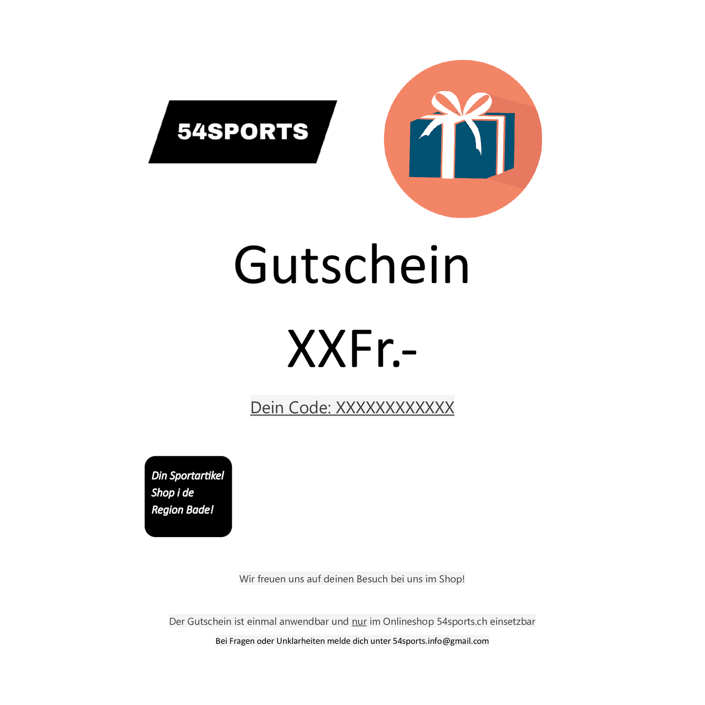 54SPORTS-Geschenkgutschein